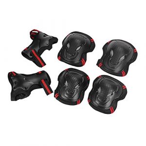 IBLUELOVER Sets de Protection Roller Enfant Adulte Genouill&egrave;res Coudi&egrave;re Prot&egrave;ge-Poignet R&eacute;glable Kit de Sport Protections pour V&eacute;lo Roller Patinage BMX Skateboard Trottinette 6 Pcs Sport &Eacute;quipement (IBlueloveruk, neuf)