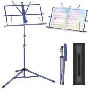 New Bee Pupitre Musique Piable 2 en 1 Support de Bureau Réglable en Hauteur, Support de Musique Stable Avec sac de Voyage (hongyitenghui-EU, neuf)