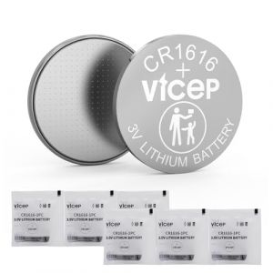 ViCep 6-Pack Piles CR1616 Pile Bouton CR 1616 Lithium 3V pour Le Porte-clés de Voiture, Les Montres, Les télécommandes, Les calculatrices et Plus Encore, emballé Individuellement (123 Battery Power, neuf)