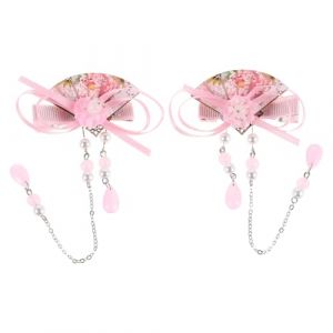 FIXOSHEE Pinces &agrave; Cheveux Hanfu Gar&ccedil;on Et Filles Petit Pompon Rose &Eacute;l&eacute;gant Asiatique F&ecirc;te Costume Traditionnel Chinois (Jiingsq, neuf)
