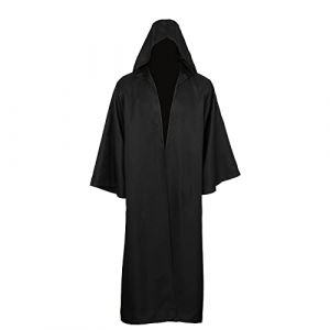 kinstell Homme Cape à Capuchon Halloween Robe Costume Uniforme à Capuche Pour Costume de Chevalier Noir (Kinstell uk, neuf)