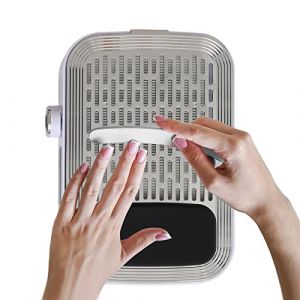 Aspirateur à ongles 80 W avec filtre réutilisable et 4000 tr/min Idéal pour les salons de manucure et la maison (blanc) (LINLINXQ, neuf)