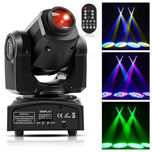 Jeux de Lumiere pour Soiree, UKing 50W Lyre LED Tête Mobile, Éclairage de Scène Spot dmx512 RGBW 4 Modes de Commande, 9/11 Canaux avec Télécommande Fonctionnelle pour Disco Fête Festival Mariage (xinshengdg, neuf)