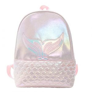Dinntty Sac à Dos Paillettes Sirène pour Filles - École, Livre, Voyage, Cartable - Mignon Sac à Bandoulière Décontracté (Putes, neuf)