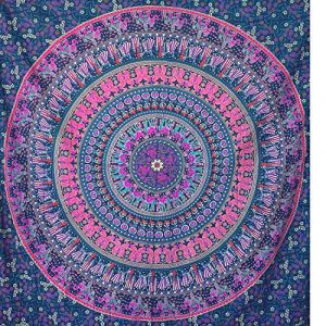 MOMOMUS Tapis/Drap/Tapisserie Murale Mandala – 100% Coton, Couleurs Vives, Style Oriental – Tenture Murale Mandala, Toile Murale et Tissu Mural Décoratif - Lilas, 210 x 230 cm (TRESMESTRES HOME, neuf)