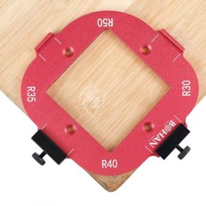 Gabarit de fraisage à rayon d'angle en alliage d'aluminium R30 R35 R40 R50 Rayon Jig Routeur Pochoir Corner Radius Jig pour le travail du bois (R30+R35+R40+R50) (MENBAI, neuf)