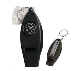 GHPKOTW 1 Pièce Sifflet De Survie Multifonction 4 En 1 Avec Boussole, Thermomètre Et Loupe, Sifflet Haute Décibel Pour Camping, Voyage, Randonnée Et Urgence (ZBr4469, neuf)