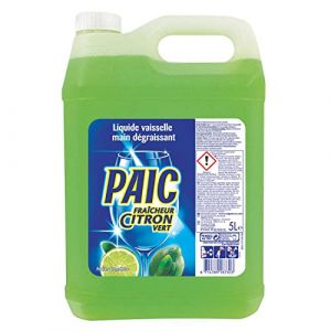PAIC - Liquide Vaisselle Fra&icirc;cheur Citron Vert, Action Nettoyante, D&eacute;graissante et Anti-Odeur, Format &Eacute;conomique, Bidon de 5L (PENNGUIN-FR, neuf)