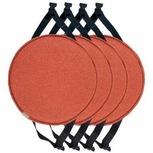 MOODMUSE Lot De 2/4 Coussins De Chaise Ronds avec Attaches,Galette De Chaise for Tabouret Haut,Coussin De Siège Rond for Salle À Manger,Cuisine Et Bureau(Golden Orange,40cm(Pack of 4)) (GAOYL, neuf)