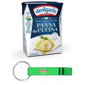 Lot de 12 Sterilgarda Panna da Cucina, cr&egrave;me de cuisine italienne, emballage Tetrapak 200 ml + porte-cl&eacute;s Beni Culinari gratuit (LITTLE ITALY SRL, neuf)
