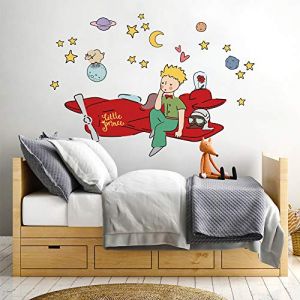 kina - R00581 Autocollants Muraux Enfant écologique et hypoallergénique Effet Tissu Doux Repositionnables Fable Le Petit Prince Décoration Bébé Nouveau Pépinière Adhésif Peint (AdesiviMurali, neuf)