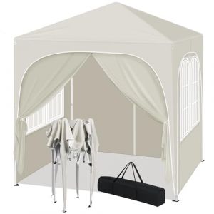 WOLTU Tonnelle Pliable 2x2m avec 4 Parois Amovibles - Protection Solaire UPF 50+, Cadre en Acier Résistant au Vent, Réglable 3 Hauteurs, Pergola Portable pour Jardin/Plage/Camping - Beige (WOLTU GmbH, neuf)