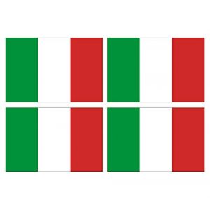 Supstick Lot de 4 Autocollants Stickers Drapeau de Pays Nation Italie Format 6x4cm (SupStick, neuf)