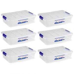 Acan Tradineur - Pack de 6 Bo&icirc;tes de Rangement - Fabriqu&eacute; en plastique - Conteneur pour ranger jouets, livres, v&ecirc;tements, couvertures - N.&ordm; 30 - 9 x 37 x 26 cm - 5 Litres (TRADINEUR, neuf)