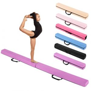 HOMFME Poutre Gymnastique Pliable 210 CM en Mousse, avec Surface en Daim, Poutre d&rsquo;&Eacute;quilibre Int&eacute;rieur Amovible Transportable avec Poign&eacute;e, Patin Antid&eacute;rapant, Id&eacute;al pour D&eacute;butants, Enfants (Violet) (HOMFME, neuf)