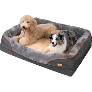 BingoPaw Panier Grand Chien Déhoussable: Coussin pour Chien Grande Taille Lit Orthopédique XXL en Peluche Canapé Imperméable et Lavable pour Gros Chiens avec Rebord 120x90x30cm (WISFORBEST, neuf)