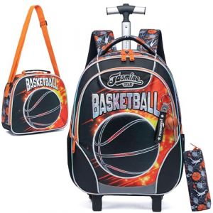 HTgroce Cartable a Roulette Garçon Primaire, Cartables Scolaire Trolley Bag Sac à Dos avec roulettes Léger Cartable Ensemble de Sac de Voyage pour L'école, Le Voyage, la randonnée. (Lldaily EUR, neuf)