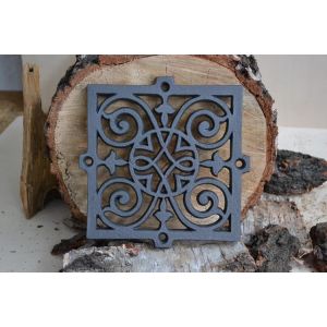 Euro SEZAM Grille d'aération en fonte, 20,50 x 1 x 20,50 cm, pour poêles en faïence, four à bois et cheminées, grille d'air pour four, conduit d'aération (graphite) (euro-sezam, neuf)