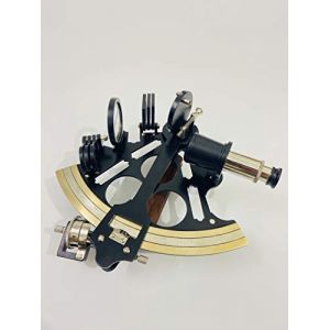 Malla Inc. Sextant Instrument | Sextant nautique en laiton | Microm&egrave;tre Tambour avec rev&ecirc;tement en poudre noir | Sextant marin Astrolabe | Sextant cadeau (MALLA-INCORPORATION-UK, neuf)