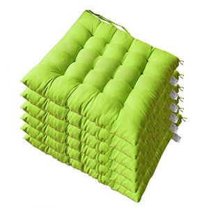 AGDLLYD Lot de 6 Coussin de Chaise et Fauteuils en Teck de Jardin Coussins de siège pour Chaises Dimensions: 40x40x5 cm. (Vert Pomme) (AGDLLYD, neuf)