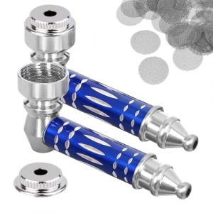 2 Pièces Mini Pipes à Tabac, Portable Métal Pipe À Fumer, Amovible Pipe avec 40 Filtres en Acier Inoxydable, Pipe à Fumer de Poche, Comme Cadeau pour Père Mari Petit Ami (Bleu) (sou ruud OÜ, neuf)