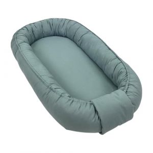 WIKLINOPOL Réducteur de Lit Bébé – Cocon Bébé 85x45 cm en Kaki – Baby Nest Portable avec Matelas – Nid Douillet Lavable en Coton 100 % – Sécurité à la Maison ou en Voyage (Weidenprodukte, neuf)