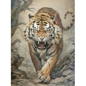 TDFERAN 40x50cm Ensemble de Peinture Diamant Tigre Diamond Painting Animal F&eacute;roce Plein Diamond Animaux Roi de la Montagne Mosa&iuml;que Point de Croix Tigre Adulte Unisexe D&eacute;coration murale (LISHHUZ, neuf)