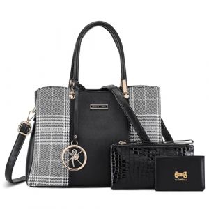 VINBAGGE Sac &agrave; Main Femme Bandouli&egrave;re -Sacoche Moyenne en Cuir Synth&eacute;tique Souple -Sac Port&eacute; &Eacute;paule Messenger Vintage Multipoches pour Travail Shopping et Voyage (GENOLD, neuf)