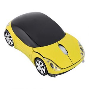 Souris Voiture pour Enfants, Souris sans Fil 2.4G avec Récepteur USB, 3 Boutons 1600DPI Tablet PC Souris Optique Souris De Jeu pour Mac, pour Windows(Jaune) (Annade2020, neuf)