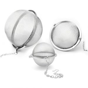 KEWUF Boule a The 3 Pièces infuseur thé, Boule à Thé en Acier Inoxydable Boule a The Infuseur Thé Avec ChaîNe Passoire à Thé à Boules de Maille Filtre à épices Infuseur Pour Thé En Vrac Et éPices (VicFENG001, neuf)