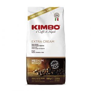 Kimbo Grains de Café Extra Cream Arabica 50%/Robusta 50% 1 kg (Tdistribuzione, neuf)