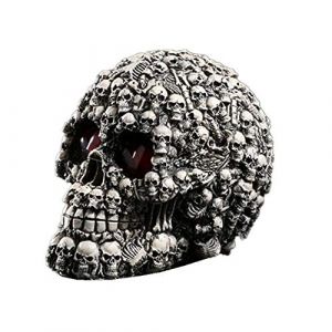 Voanzo Veilleuse LED en forme de t&ecirc;te de mort avec yeux &agrave; LED - D&eacute;coration de f&ecirc;te gothique (piles non incluses) (VOANZO EU, neuf)