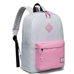 Kasgo Sac &agrave; Dos Scolaire Fille, L&eacute;ger Cartable Imperm&eacute;able Sacs a Dos College Sac a Dos Lycee Fille Sac a Dos Voyage pour Adolescents Randonn&eacute;e Occasionnel Clair et Rose (KASGOSHOP, neuf)