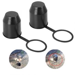 laeeyin Lot de 2 capuchons d'attelage de remorque Jappe Capuchons de protection pour attelage de remorque pour voiture, camping-car, remorque (noir) (Laeeyin-EU, neuf)