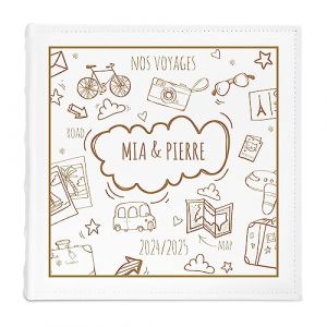 Maverton Album à 500 Photos avec couverture à personnaliser pour couples - Livre Photo pour parents - Album photo en cuir blanc pour grands parents - pour amis - souvenir - voyage (MAVERTON, neuf)