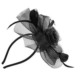 OUNONA Fascinateur Femme Voilette Chic Tulle Noir Bandeau et Élégant pour Mariage Fête Tea Party et Anniversaire (Gustell, neuf)