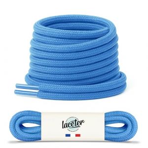 Laceter Lacets Ronds Épais 4mm pour Bottes, Dr Martens, Chaussures de Sécurité, Randonnée, Outdoor, Travail - Robustes, Durables - Fabriqués en Europe Haute Résistance - Bleu neptune, 120 cm (Lace'ter, neuf)