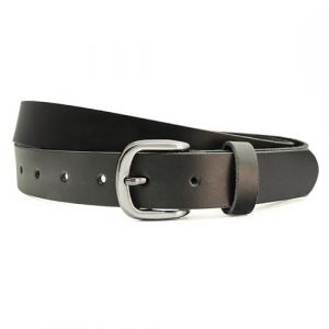Ceinture de 3 cm pour femmes et hommes, v&eacute;ritable cuir complet, ceinture en cuir pour jeans avec boucle RDS-02, Noir , 125cm Gesamtl&auml;nge 140cm (AB-BELT&BAG, neuf)