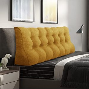 Rucener Coussins Triangulaires Gros Coussin Dossier Canap&eacute; Oreiller de Lecture Les Gros Coussin de Canap&eacute; Coussin Tete de Lit A Une Vari&eacute;t&eacute; D'utilisations Jaune 180 CM (Rusen LTD, neuf)