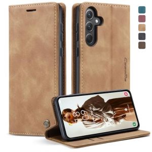 Eayulim Coque pour Samsung Galaxy A35 5G Etui Premium Housse en Cuir PU Pochette Protection Portefeuille Rabat Clapet Case Porte Carte Magn&eacute;tique &Eacute;tui pour Samsung Galaxy A35 5G,Marron (Eayulim, neuf)