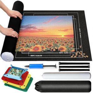Tapis Puzzle1500 Pièces,Tapis pour Puzzle Enroulable,Convient pour Adultes et Enfants,80 x 120 CM,avec 4 Trieur (Add fuel to the fire, neuf)