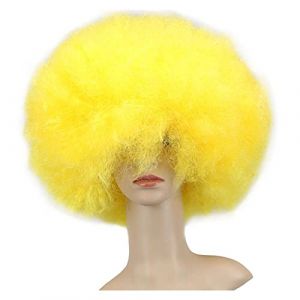 Perruques courtes Culry Cosplay Party Perruque Rouge Vert Puprle Rose Noir Bleu Blanc Marron Jaune Blonde Danse Perruque synthétique Perruque afro Perruque synthétique (Style 6) (YangJiangJiangChengHuoLunDianZiShangWuShangHang, neuf)