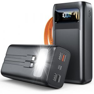 50000mAh Batterie Externe Power Bank PD 30W:Charge Rapide Grande Chargeur Externe avec câble USB‑C et Affichage LED 7 Sorties, Lampe de Poche,Chargeur Portable pour iPhone Voyage Camping Outdoor (XINGXINGXIANGRONG1, neuf)