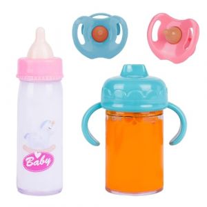 Diyxisk 2 Pi&egrave;ces Biberon Magique, 2 Pi&egrave;ces T&eacute;tine, la Magie Biberon Magique pour Poup&eacute;e, S&eacute;curit&eacute; Biberon Poupee, Alimentation Simul&eacute;e, Liquide Qui Dispara&icirc;t, aux Enfants &acirc;G&eacute;s de 3 Ans et Plus (YAOYAOI, neuf)