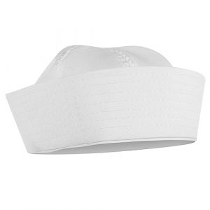 CTIRCHIU Chapeau De Capitaine Marin D&eacute;coratif En Polyester Blanc, Chapeau De F&ecirc;te Costume Unisexe, Accessoire Vestimentaire Pour Soir&eacute;es Et Carnavals, Taille Unique Bord Roul&eacute; (zetaiyuan, neuf)