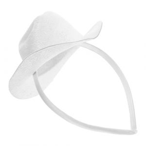 OSALADI Bandeau Chapeau de Cowboy Blanc 135 CM Serrage-T&ecirc;te Bibi Western pour F&ecirc;te et D&eacute;guisement Accessoire Cheveux Cowgirl pour Anniversaire Carnaval et Soir&eacute;es &agrave; Th&egrave;me (Original MJW, neuf)