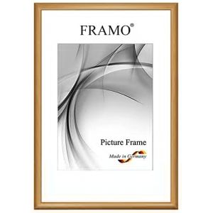 FRAMO Cadre photo étroits 18 x 27 cm en bois massif | Rustic-d'or | Couleur/taille sélectionnable | Cadre pour affiches | Puzzles | Photos N°078 (Framecenter24_online, neuf)
