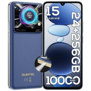 OUKITEL C60 Pro Telephone Portable Android 15-24GO +256GO/1TO, Smartphone Pas Cher 10000mAh/18W, Écran 6.88" HD+ 90Hz, Téléphone Débloqué 110dB Haut-Parleur, 120 Lumens/4G Dual SIM/NFC/GPS,Bleu (OUKITEL Super Store, neuf)