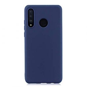 cuzz Coque Huawei P30 Lite+(1 Pièces Protège Écran en Verre Trempé)Couleur Unie Premium Flexible Souple Silicone TPU Etui Mince Ultra-Lumière Anti-dérapante Anti-Choc Housse(Bleu foncé) (cuzz, neuf)
