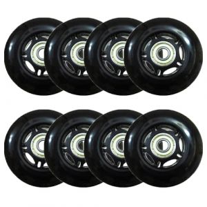 JHKJ Roues Rechange pour Patins Roues alignées 60 mm/ 64 mm/ 70 mm/ 72 mm/ 76 mm/ 80 mm/ 84 mm Roues Patins Roues alignées pour Roues Patinage roulettes Roues Bagages,with Bearings,80mm (Mhsrtor, neuf)